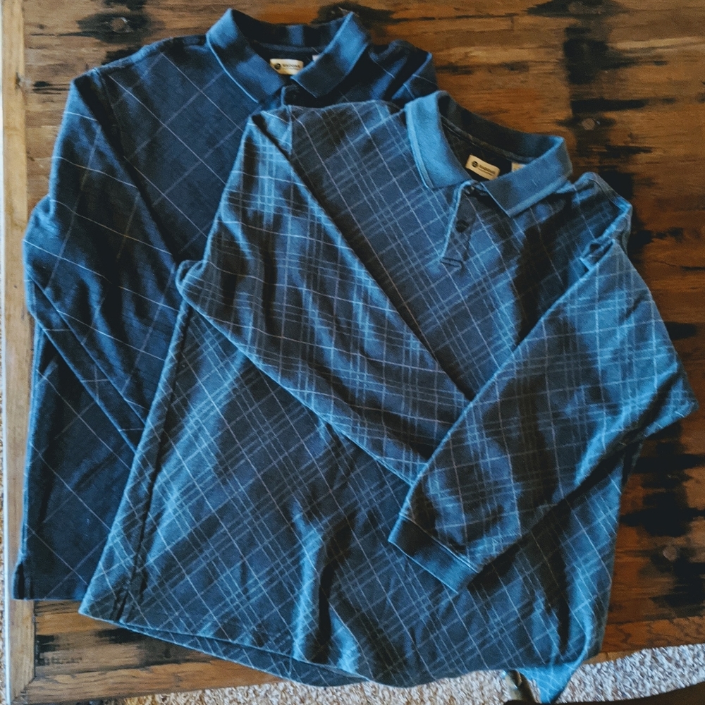 LOT of 2 Soft Haggar cotton blend collared sweaters. XL